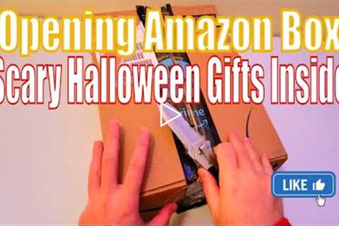 Opening Amazon Box - Halloween Gift Idea Unboxing Amazon Box - ASMR  No Talking Mystery Box Unboxing