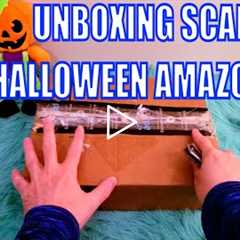 Opening Scary Halloween Amazon Box - Unboxing ASMR  -  ASMR No Talking Video - An Oddly Satisfying