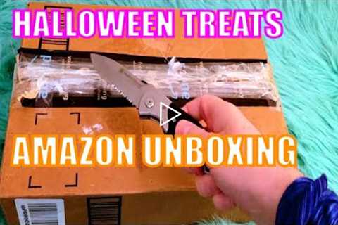 Opening Amazon Box - Halloween Candy Treats - Unboxing ASMR  -  ASMR No Talking  Oddly Satisfying