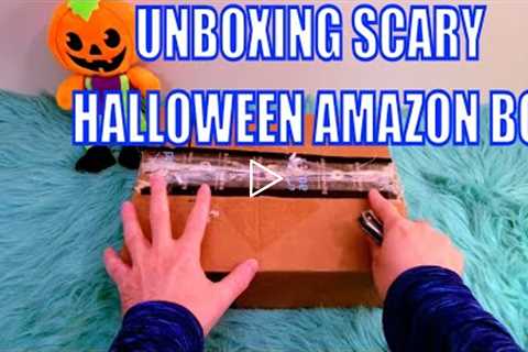 Opening Scary Halloween Amazon Box - Unboxing ASMR  -  ASMR No Talking Video - An Oddly Satisfying