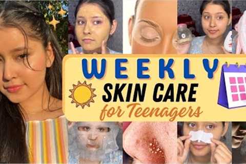 Summer ☀️Weekly Skin Care Routine for Girls for Glowing & Clear Skin😍Deep-Cleansing at Home !