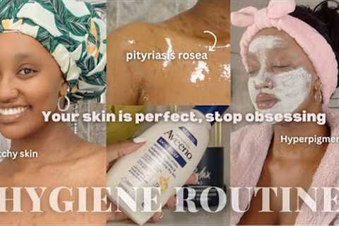 MY SIMPLE SHOWER ROUTINE with Pityriasis Rosea | perfect skin🌸 & body care 2023 | feminine..