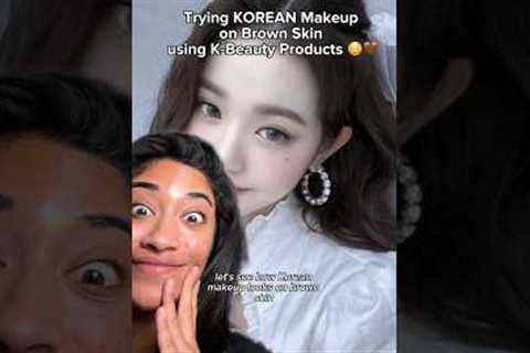 Korean makeup on brown skin using k-beauty products (outside of pink flash my mistake) 🤎 #kbeauty