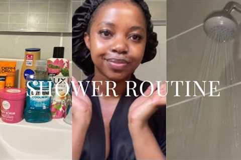 SHOWER ROUTINE : Skin care + body care + everything shower routine🚿🧼|South African YouTuber.