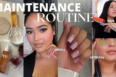 BEAUTY MAINTENANCE ROUTINE 🤎 self care + at home hair + nail appointment + hygiene & pamper..
